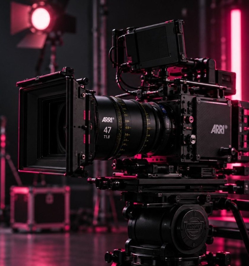 Câmera de cinema digital no set